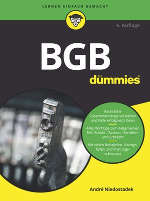 cover image of BGB für Dummies